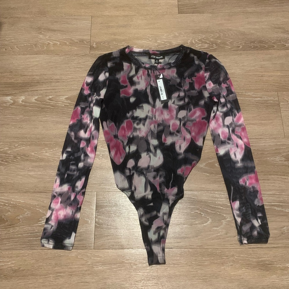 Steve Madden Azure Bodysuit in Black Multi Size S